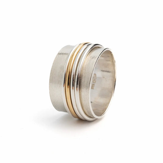 Sterling silver Tara spinner ring with multiple spinners anxiety relief Dublin handmade