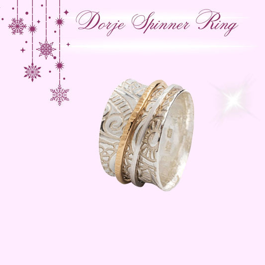 Dorje spinner ring sterling silver with two spinners anxiety relief Dublin Ireland
