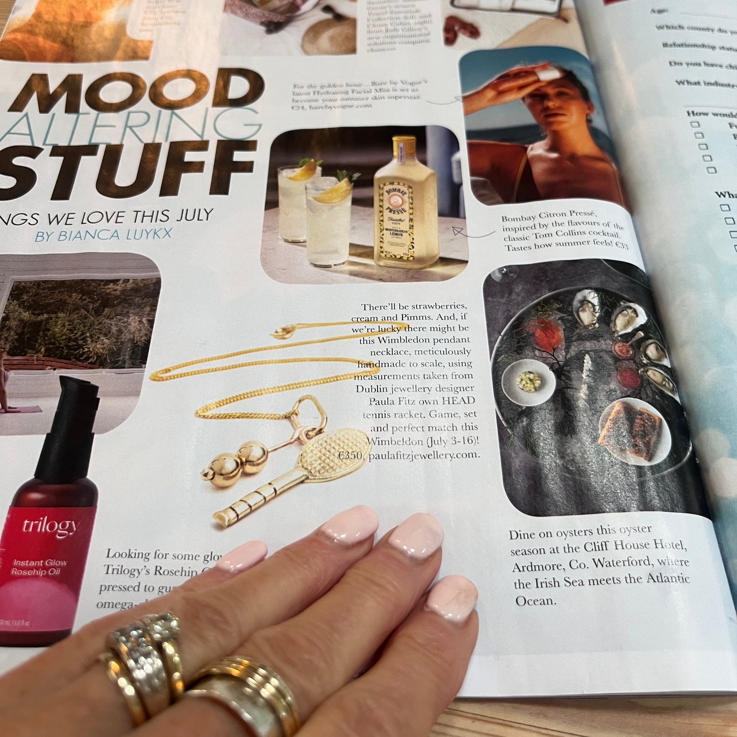 Tennis pendant appeared in a fashion magazine VIP magazine