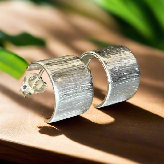 silver engraved earrings