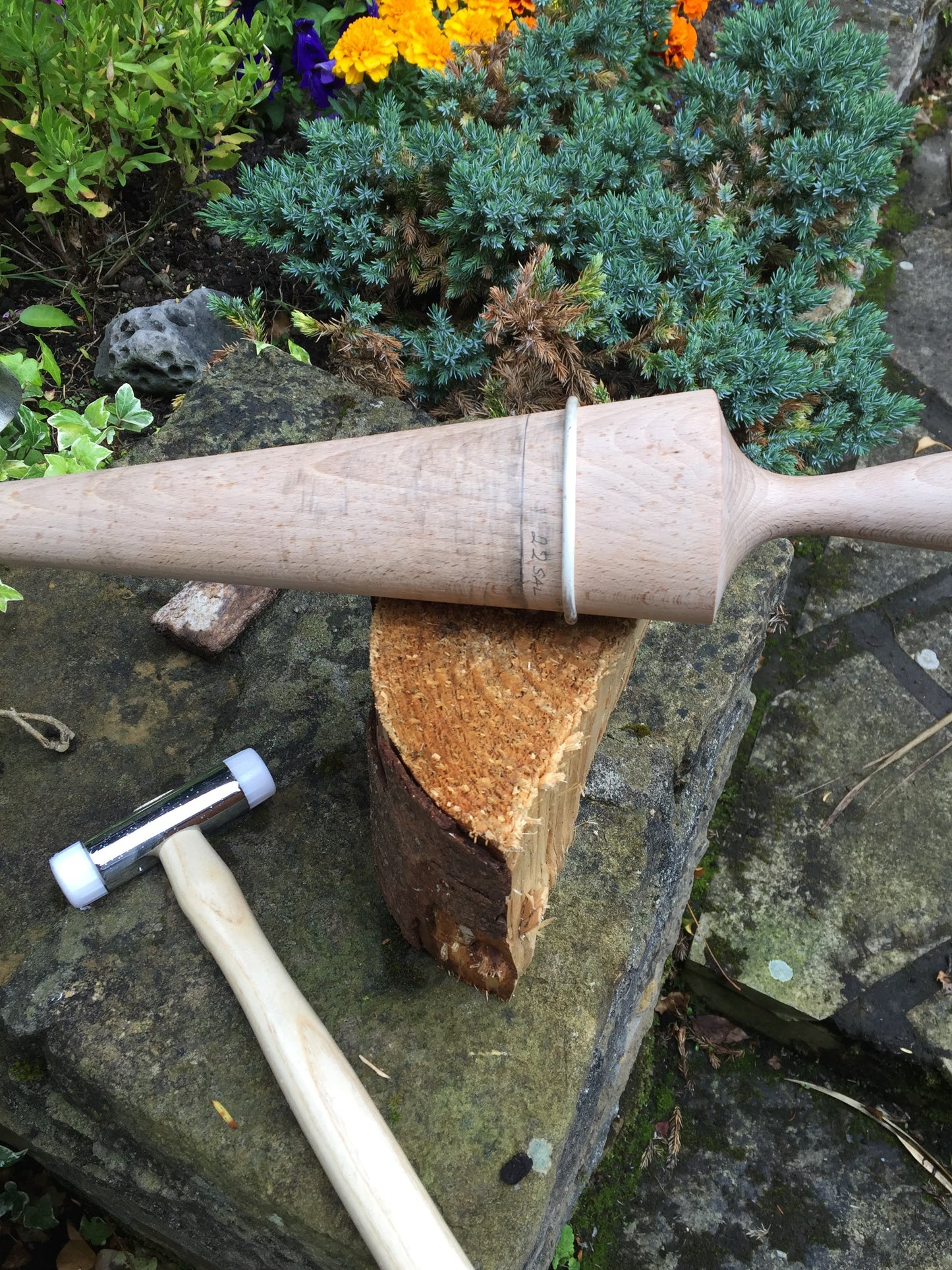 artisan tools for silversmithing wooden mandrel hammer