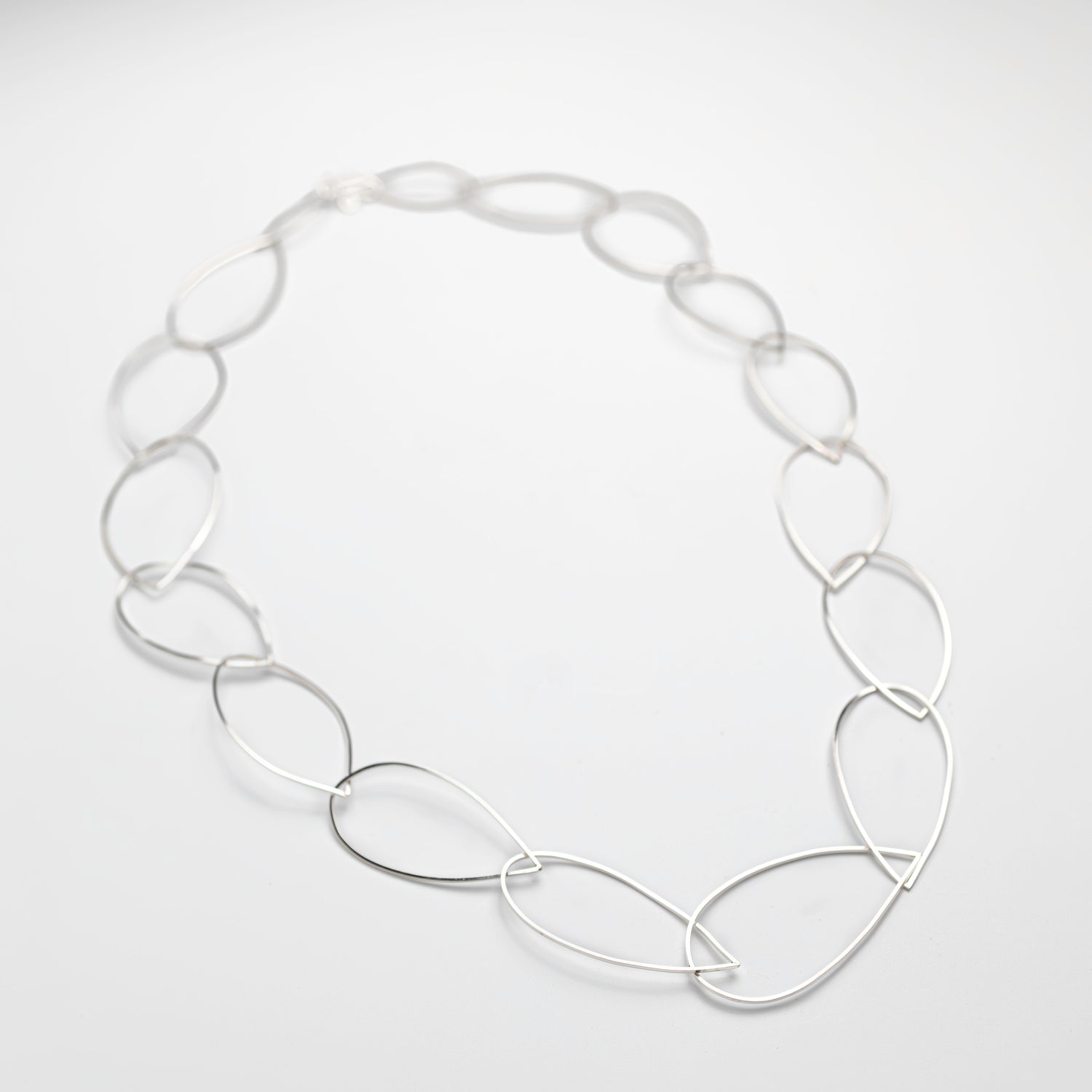 handmade sterling silver teardrop loop necklace