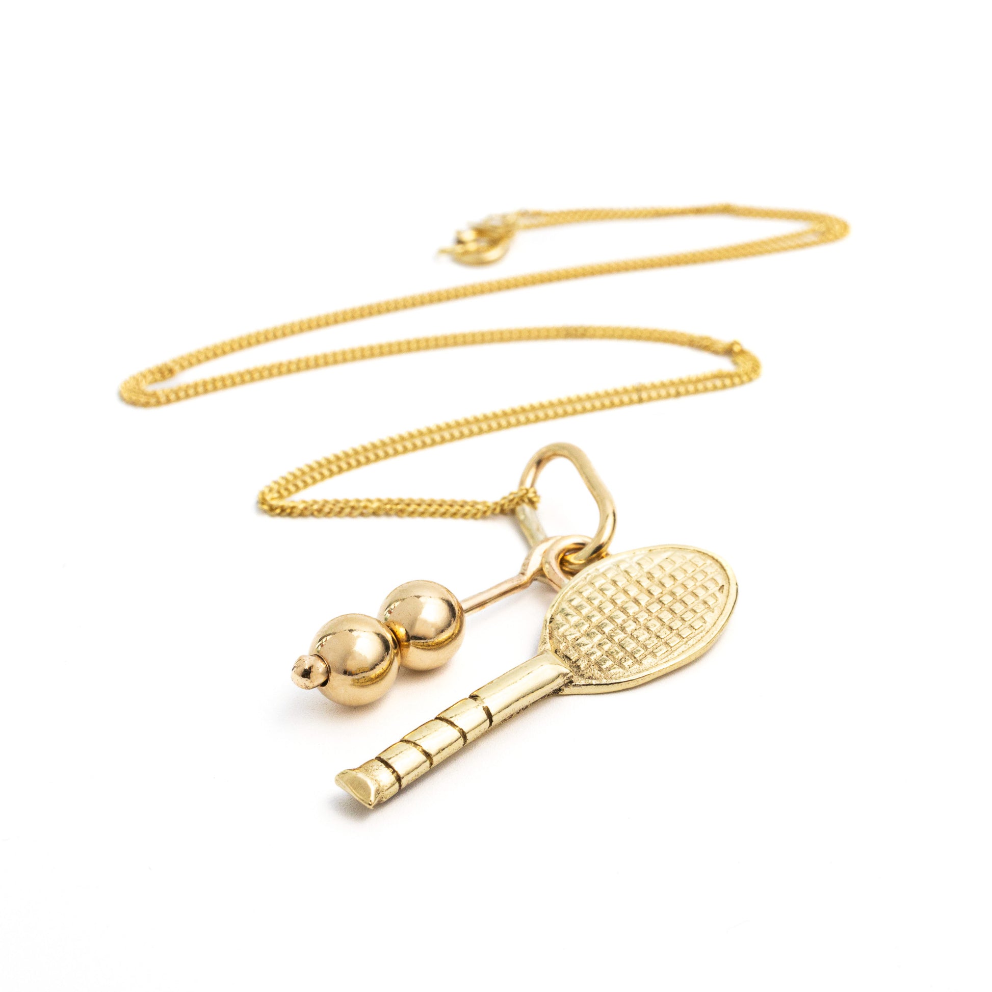 9ct gold Great serve tennis necklace