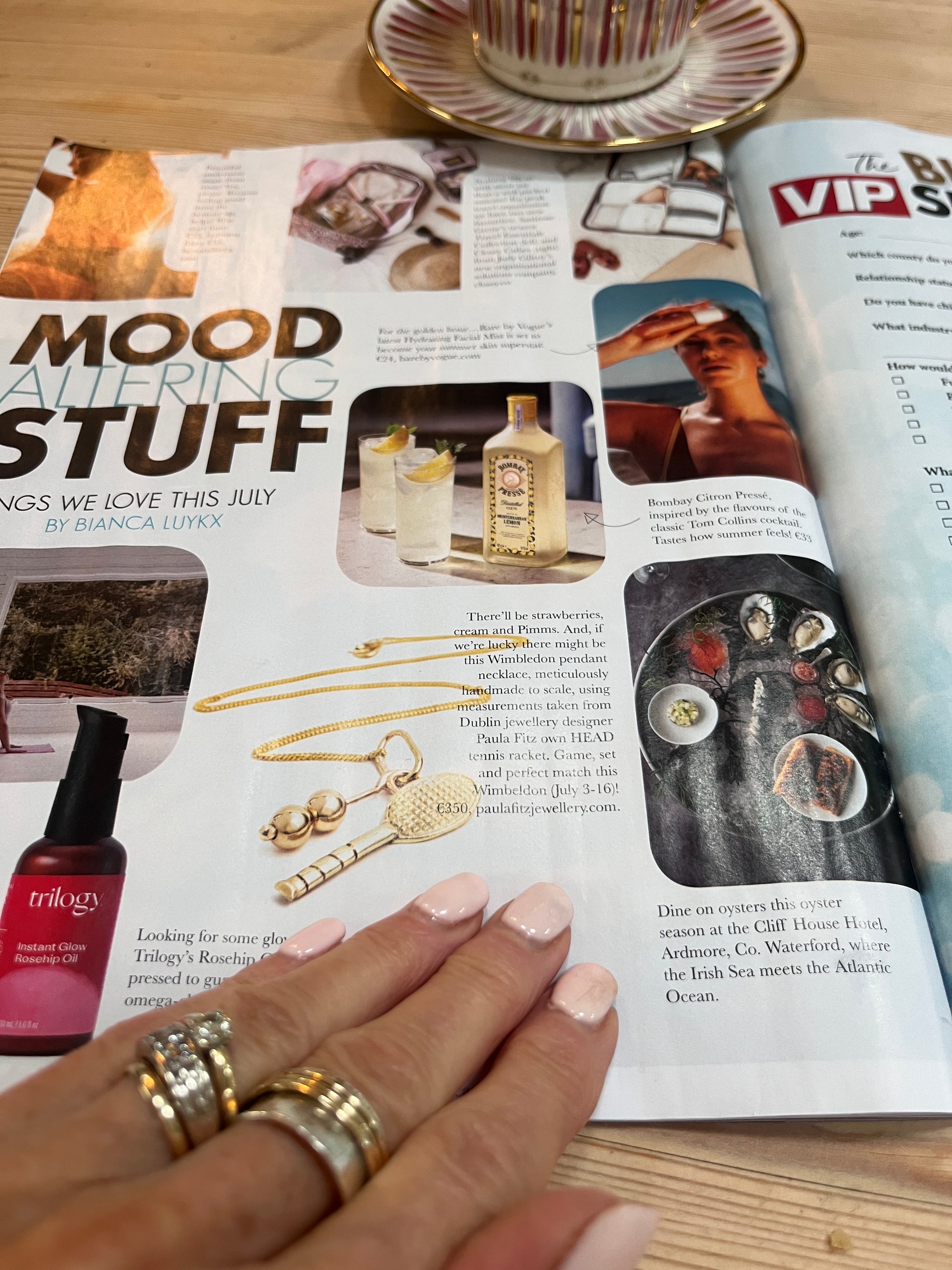 Tennis pendant appeared in a fashion magazine VIP magazine