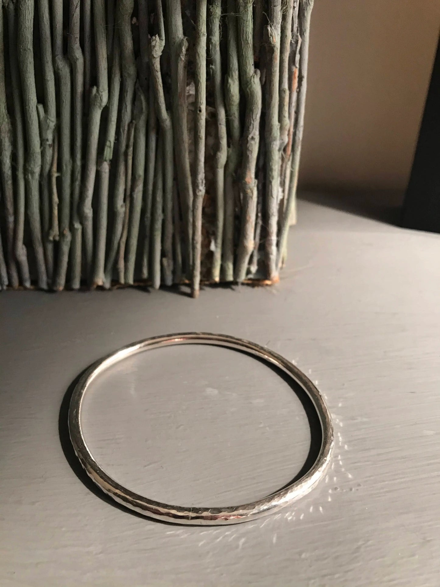 oval sterling silver bangle