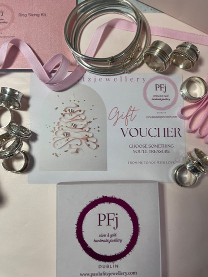 Paula Fitz Jewellery gift voucher pink packaging with jewellery Dublin Ireland