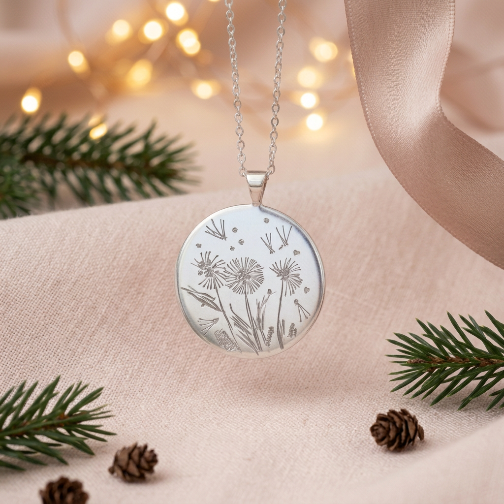 Jinny Joe Hand engraved sterling silver handmade pendant