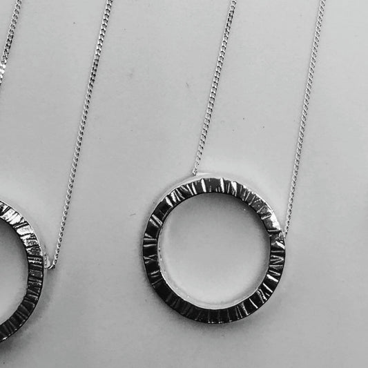16mm circle of sterling silver pendant
