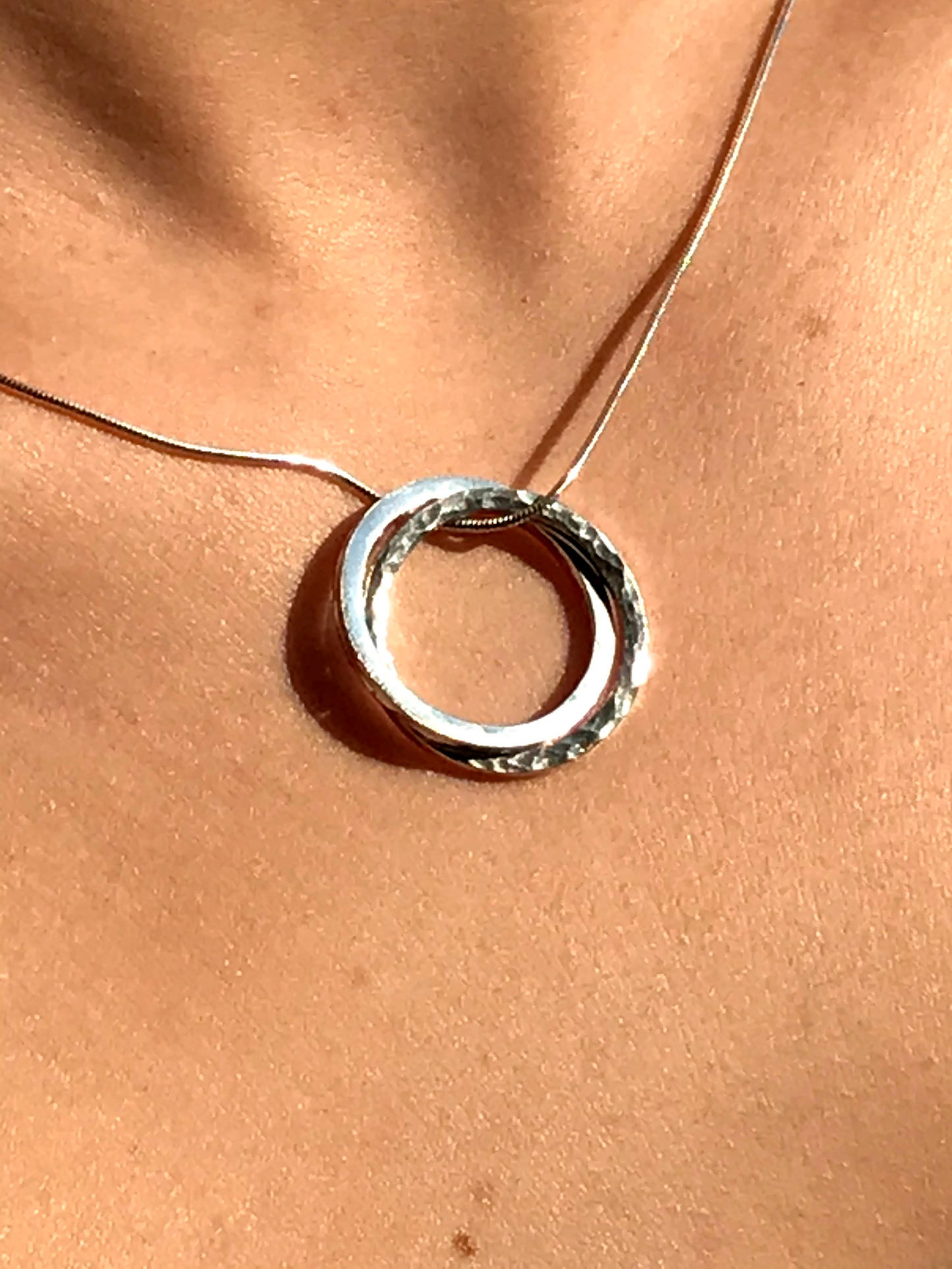 sterling silver circles one mirrored one textured interconnected