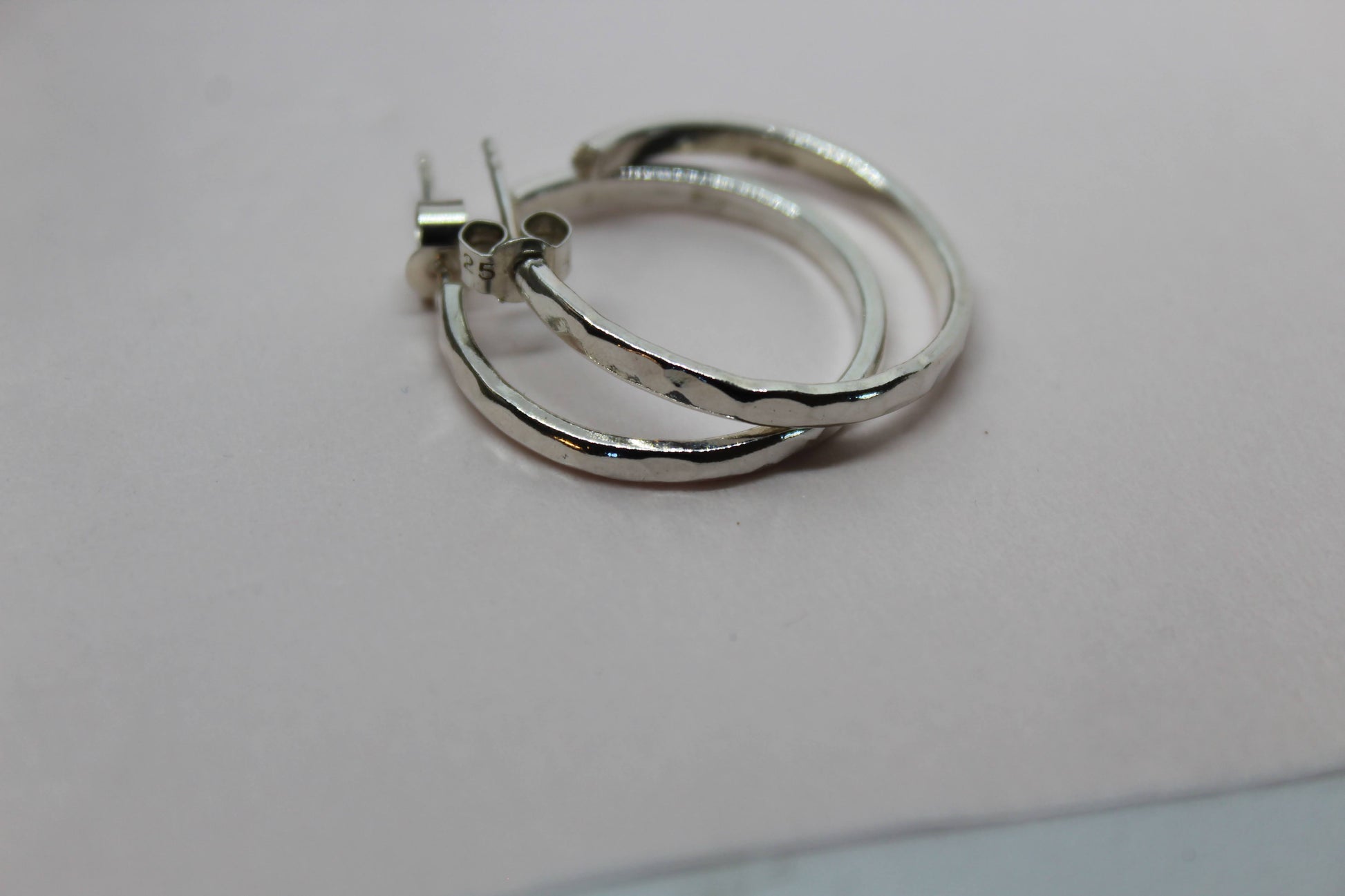 sterling silver hoop earrings size 20mm in circumference