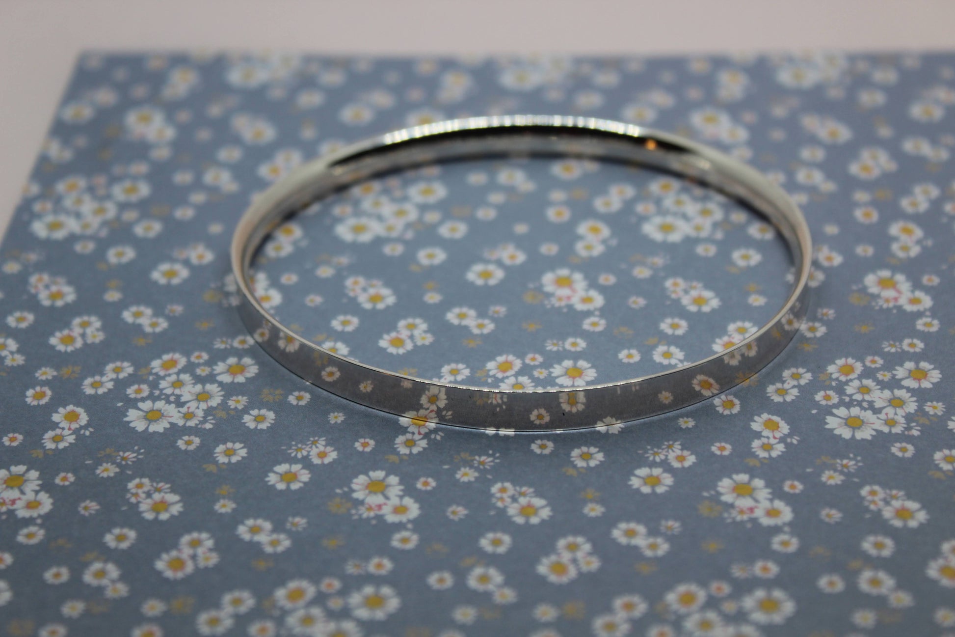 Handmade sterling silver 4mm D shaped silver wire. Elegant and classical solid bangle.