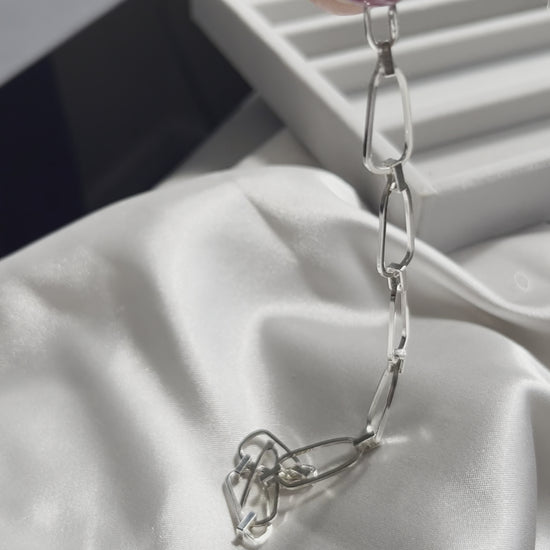 video droplet shaped silver earrings with waterflow handmade silver bracelet