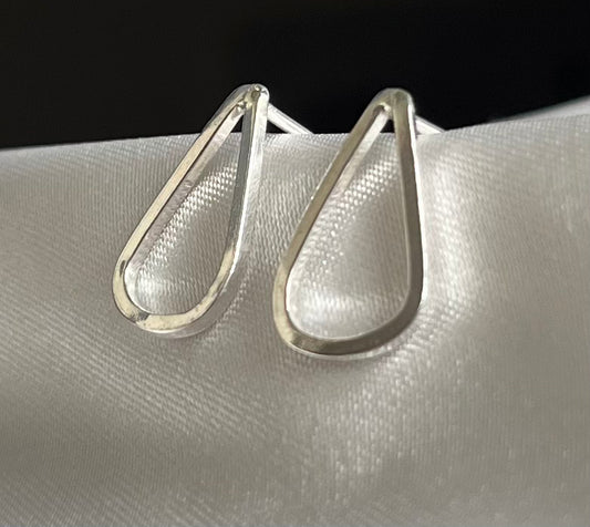 droplet shaped sterling silver earrings